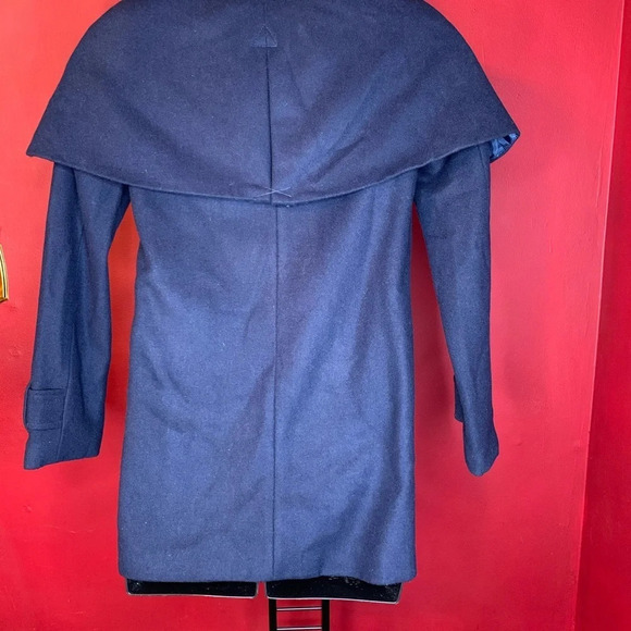 H&M Navy Wool Blend Coat Size 4 - Picture 6 of 7